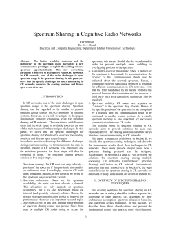 Spectrum Sharing in Cognitive Radio Networks
