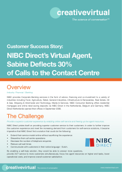 NIBC Direct`s Virtual Agent, Sabine Deflects 30