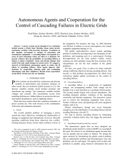 Autonomous Agents and Cooperation for the Control of Cascading