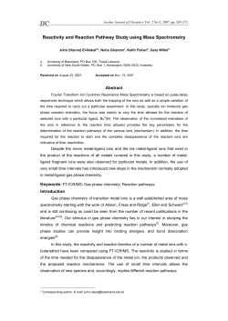 Reactivity and Reaction Pathway Study using Mass Spectrometry