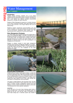 Water Management - Palabora Mining Company