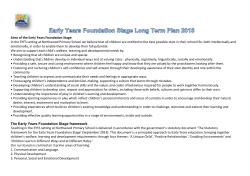 Early Years Foundation Stage Long Term Plan 2015