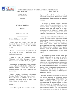 Lionel Tate v. State of Florida