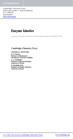 Enzyme kinetics - Assets - Cambridge University Press