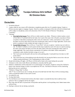 Yucaipa-Calimesa Girls Softball 8U Division Rules