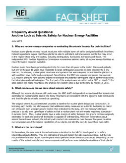 Another Look at Seismic Safety for Nuclear Energy Facilities