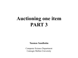 Auctioning 1 item PA.. - CMU School of Computer Science