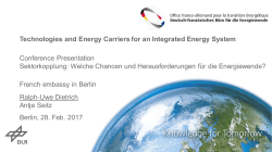 Technologies and Energy Carriers for an Integrated Energy System