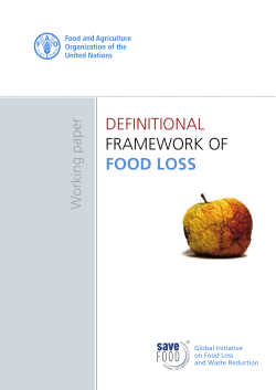 SAVE FOOD: Definitional framework of food loss
