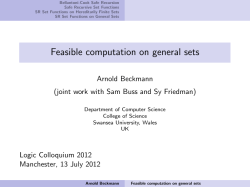 Feasible computation on general sets