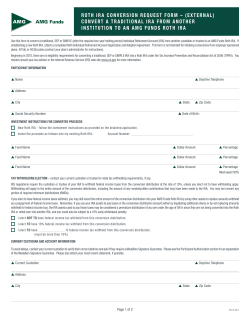 ROTH IRA CONVERSION REQUEST FORM &ndash; (EXTERNAL