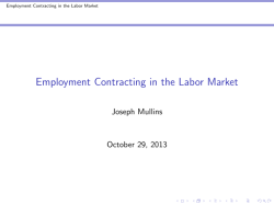 Employment Contracting in the Labor Market