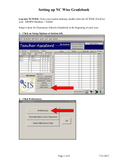 Setting up NC Wise Gradebook
