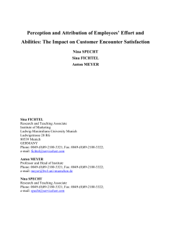 Perception and Attribution of Employees` Effort and Abilities: The