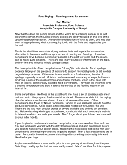 Intro to Food Drying - Planning ahead for summer