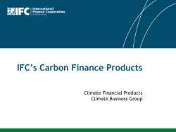 IFC`s Carbon Finance Products - International Finance Corporation