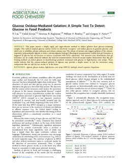 Glucose Oxidase-Mediated Gelation: A Simple Test To Detect