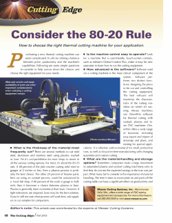 Consider the 80-20 Rule - Messer Cutting Systems