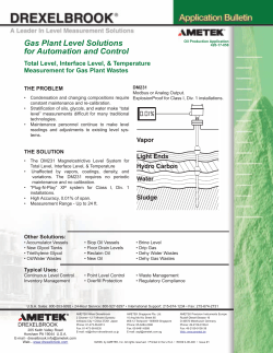 Gas Plant Level Solutions for Automation and Control