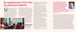 Re-employment Is Win-Win For Insurance Industry