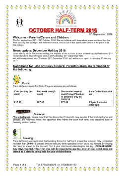 October Half-Term 2016 - Sticky Fingers Enfield