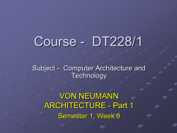 Lecture 08-Von N Arch Part 1