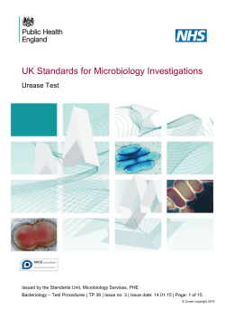 Title of SMI goes here - Public Health England