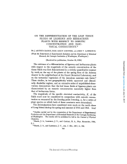 on the differentiation of the leaf tissue fluids of ligneous and