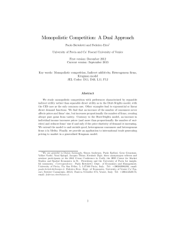Monopolistic Competition: A Dual Approach