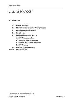 Chapter 9 HACCP - Food Standards Agency