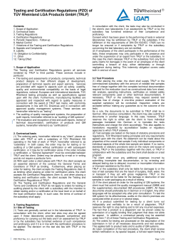 TRLP Testing and Certification Regulations