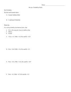 Review: Probability Rules Key Formulas
