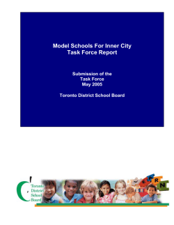 Model Schools for Inner Cities - Toronto District School Board
