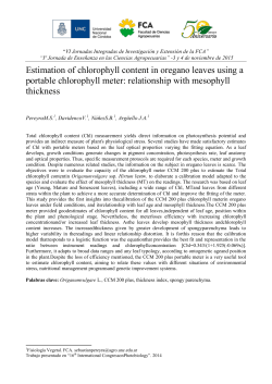 Pereyra. Estimation of chlorophyll content