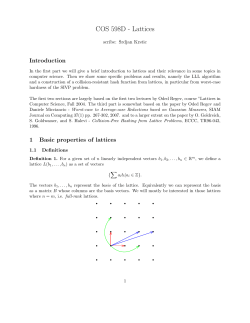 COS 598D - Lattices
