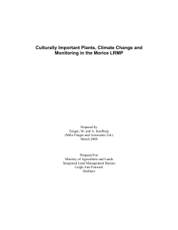 Culturally Important Plants, Climate Change and Monitoring in the