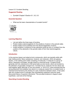 Lesson 8.3 covalent bonds