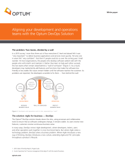 Aligning your development and operations teams with the Optum