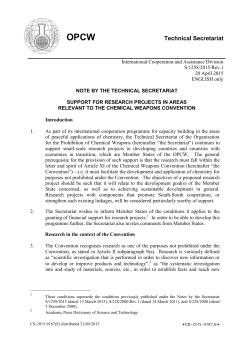 Support for Research Projects in Areas Relevant to the Chemical