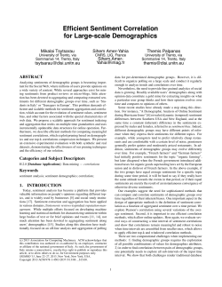 Efficient Sentiment Correlation for Large