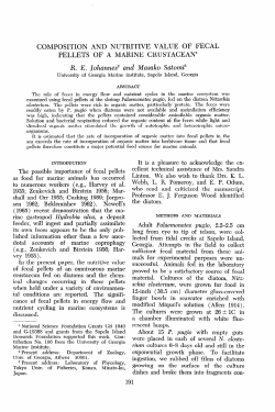 COMPOSITION AND NUTRITIVE VALUE OF FECAL PELLETS OF A