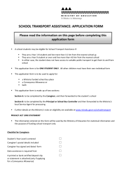 School Transport Assistance: Application Form