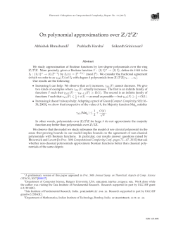 Eq. - Electronic Colloquium on Computational Complexity