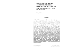 DISCONTINUITY THEORY: COGNITIVE AND SOCIAL SEARCHES