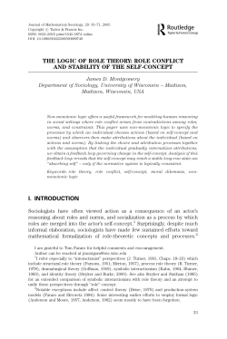 the logic of role theory: role conflict and stability of the self