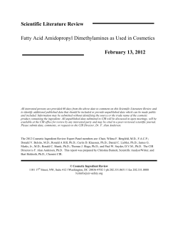 Scientific Literature Review Fatty Acid Amidopropyl Dimethylamines