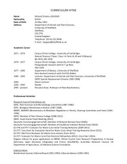 curriculum vitae - The Society for Experimental Biology