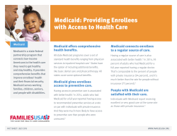Medicaid: Providing Enrollees with Access to Health