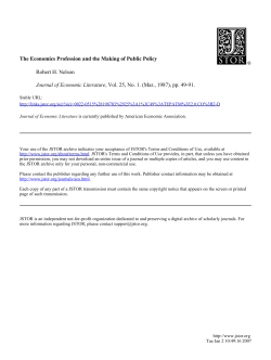 The Economics Profession and the Making of Public Policy Robert H