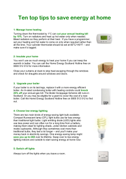 Ten top tips to save energy at home